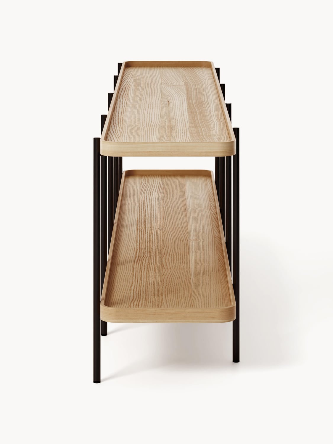 Renee Low Wooden Shelving Unit — Oatmeal
