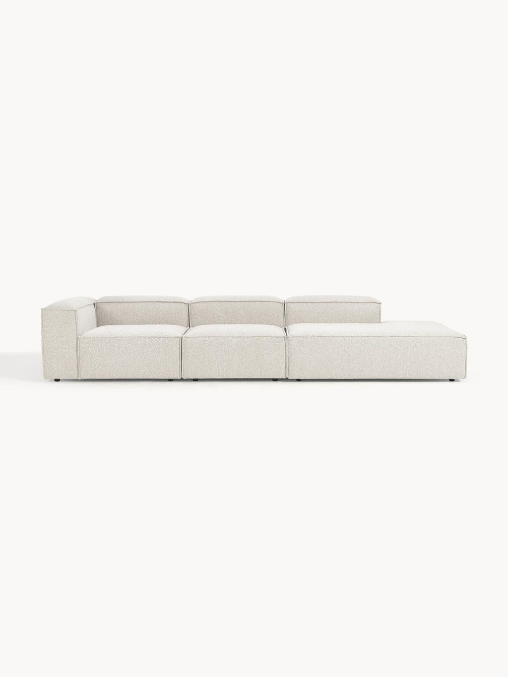 Lennon Modular XL Ottoman in Bouclé — Light Grey