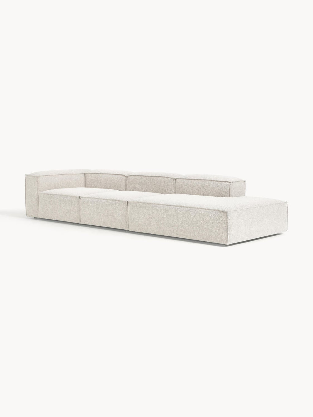 Lennon Modular XL Ottoman in Bouclé — Light Grey