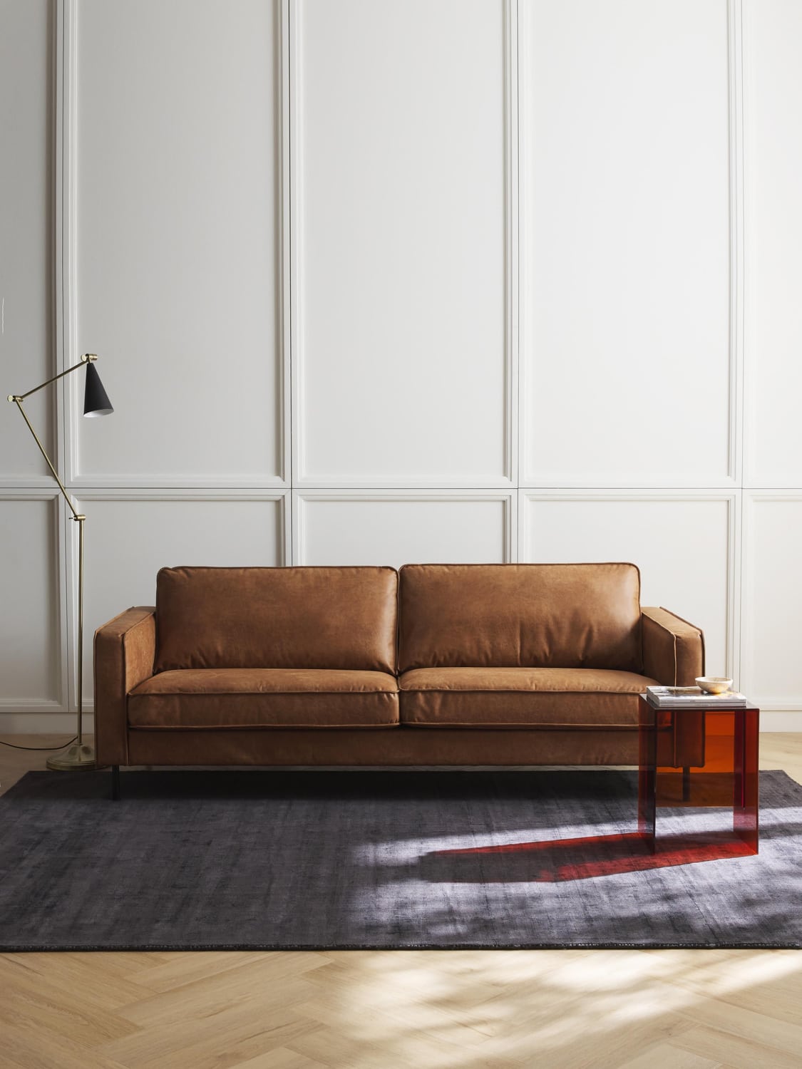 Hunter Leather-Sofa (3-seater) — Terracotta