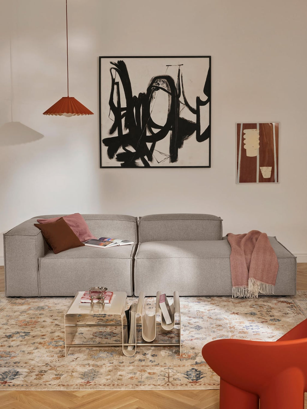 Lennon Modular Ottoman — Warm Grey