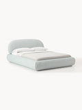 Alba Bouclé Upholstered Bed — Light Grey
