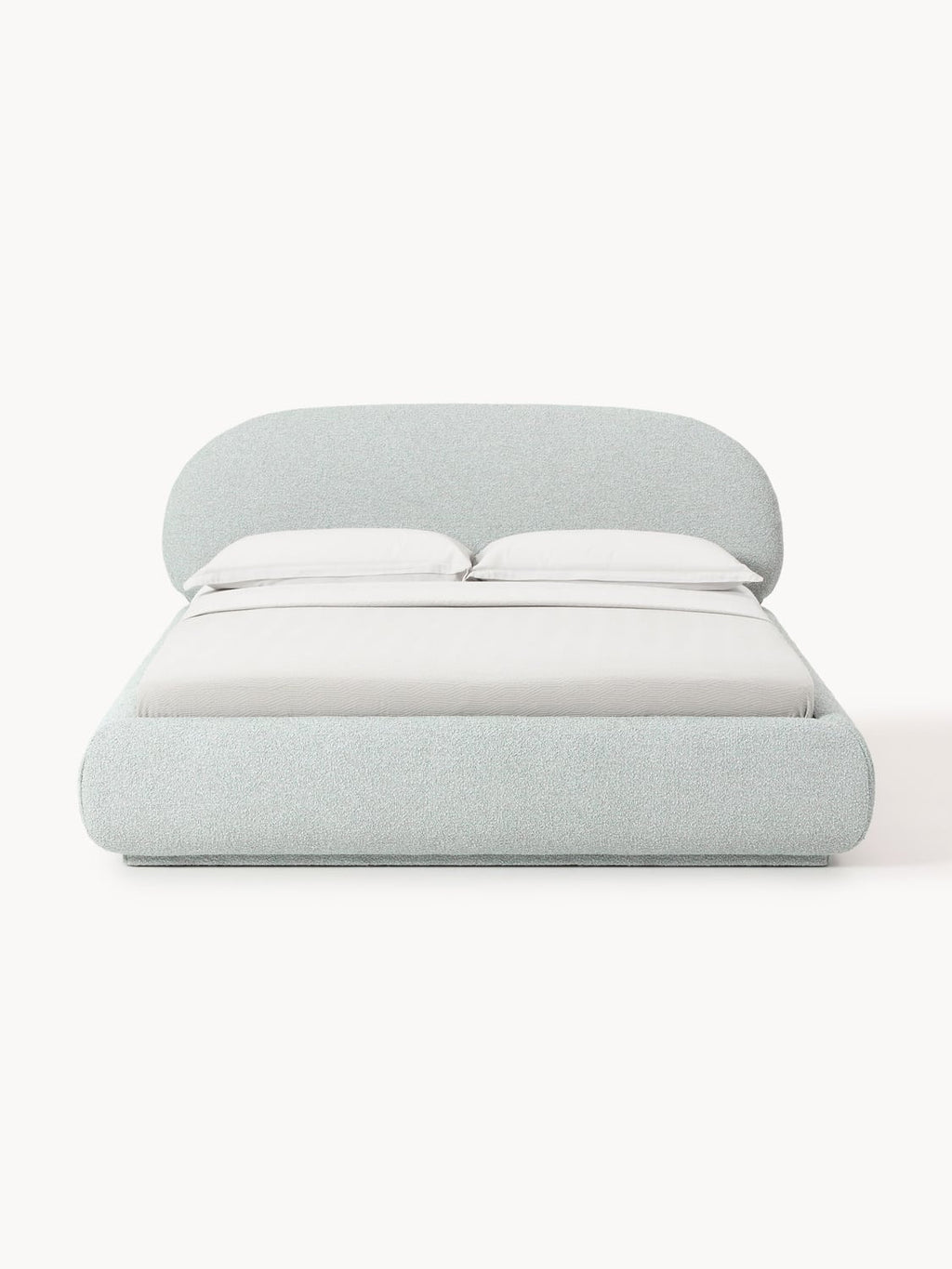 Alba Bouclé Upholstered Bed — Light Grey