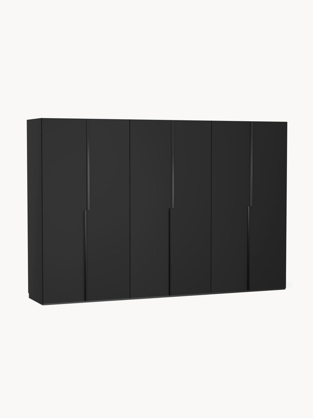 Leon Modular Hinged-Door Wardrobe, 300 cm Width, in various sizes — Charcoal