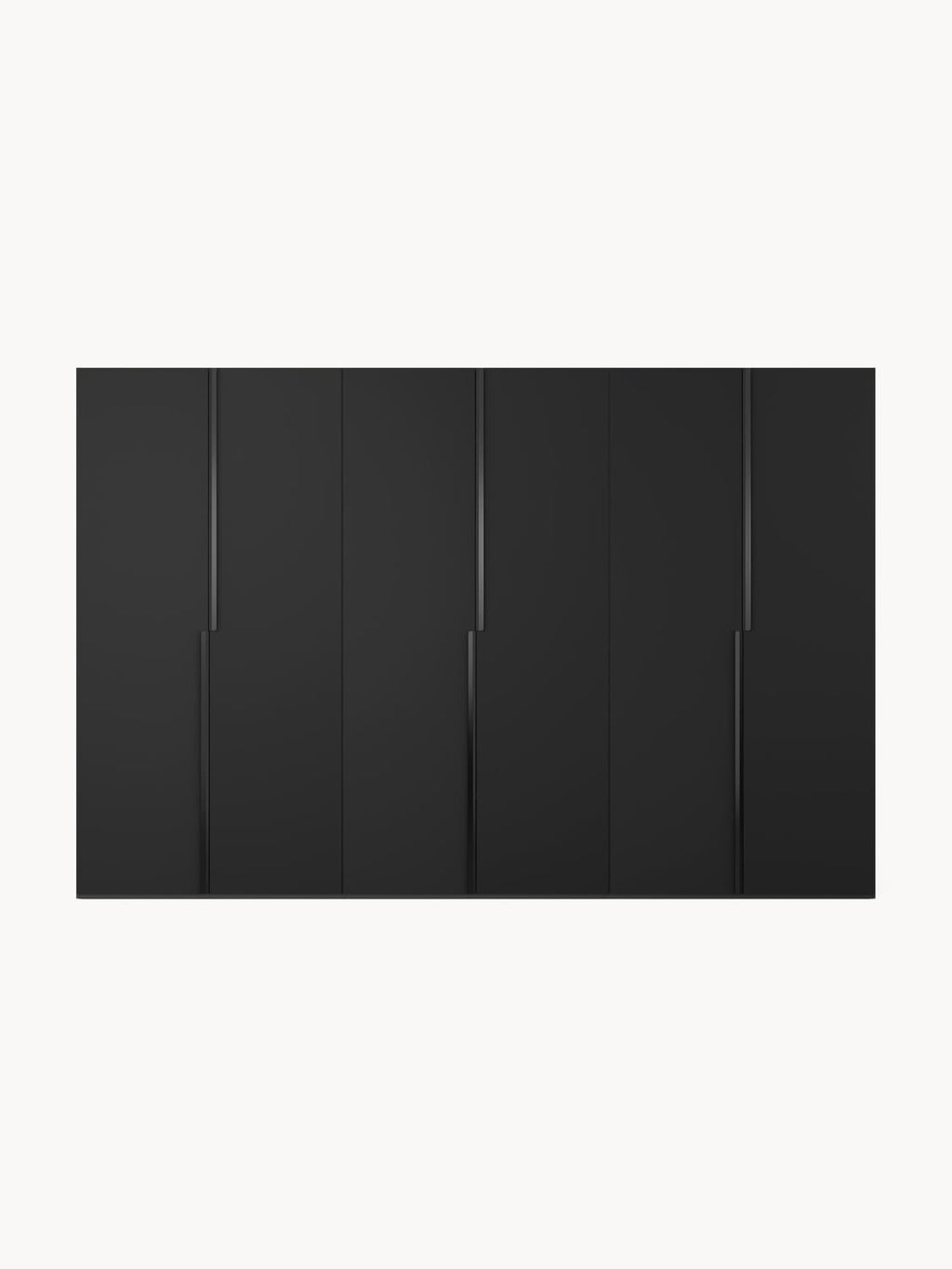 Leon Modular Hinged-Door Wardrobe, 300 cm Width, in various sizes — Charcoal