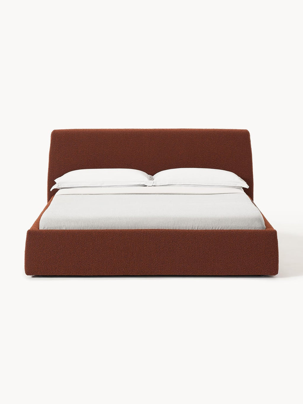 Cloud Bouclé Upholstered Bed — Mushroom