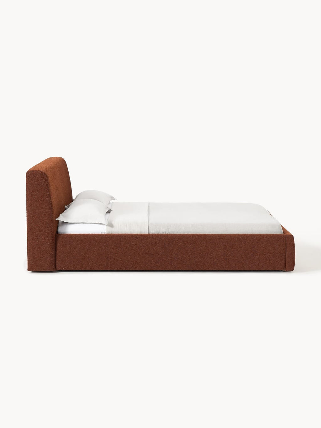 Cloud Bouclé Upholstered Bed — Mushroom