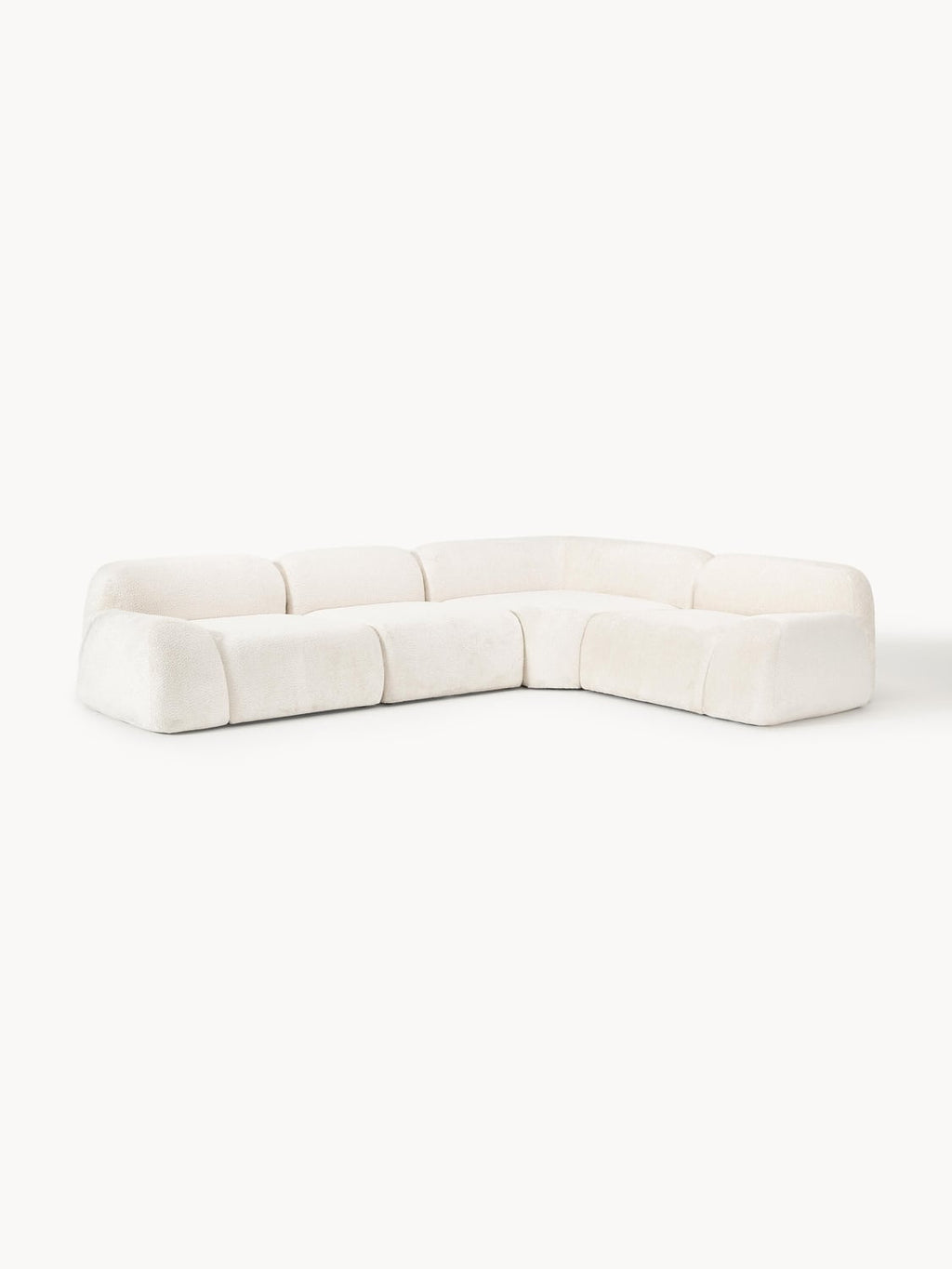 Wolke Modular Teddy Bouclé Corner Sofa (4-seater) — Off-White
