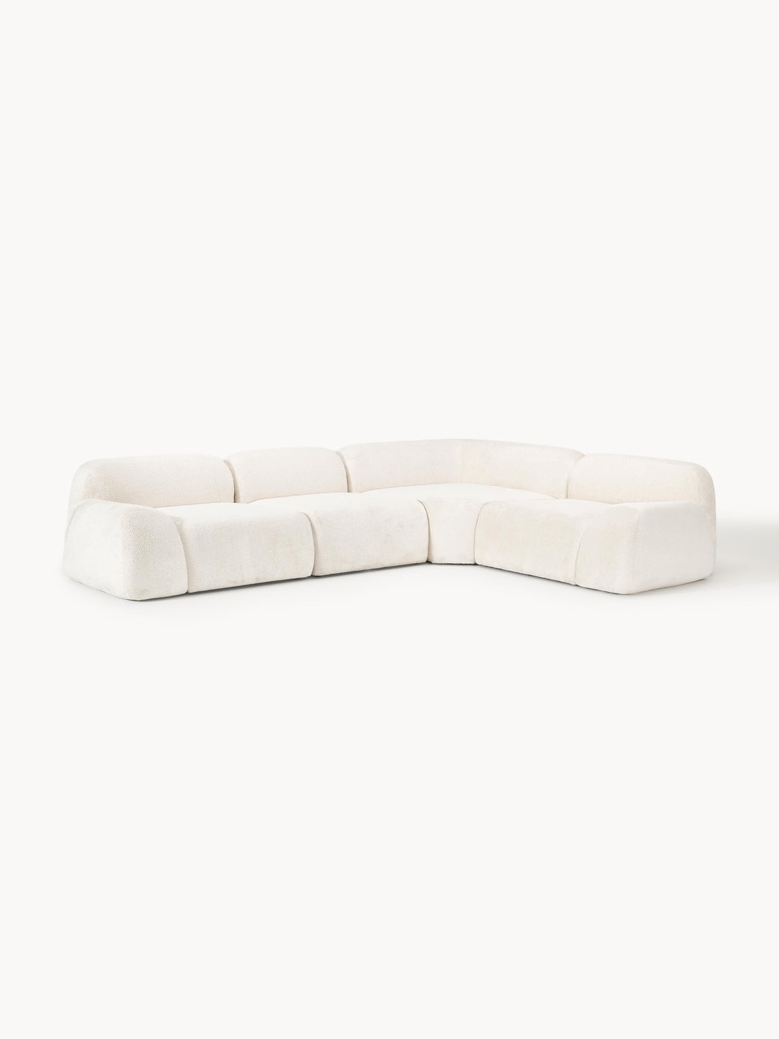 Wolke Modular Teddy Bouclé Corner Sofa (4-seater) — Off-White