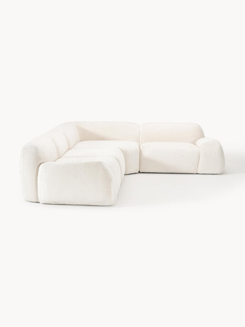 Wolke Modular Teddy Bouclé Corner Sofa (4-seater) — Off-White
