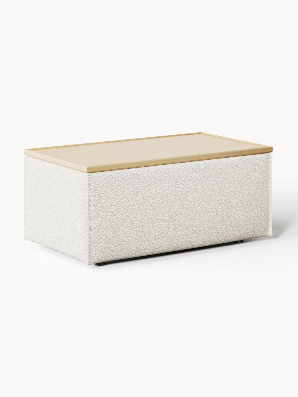 Lennon Sofa Ottoman in Bouclé with Storage — Light Grey