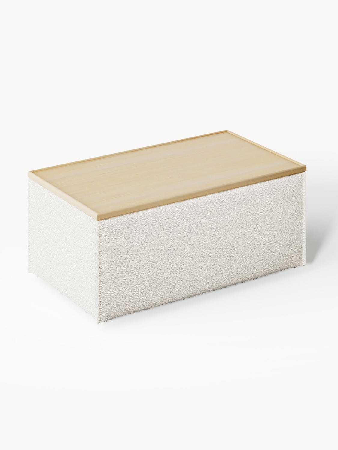 Lennon Sofa Ottoman in Bouclé with Storage — Light Grey