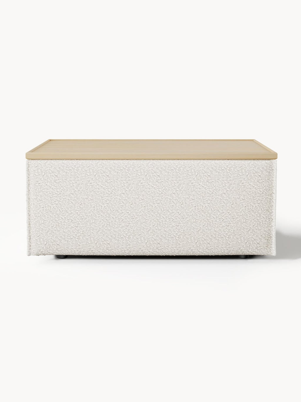 Lennon Sofa Ottoman in Bouclé with Storage — Light Grey