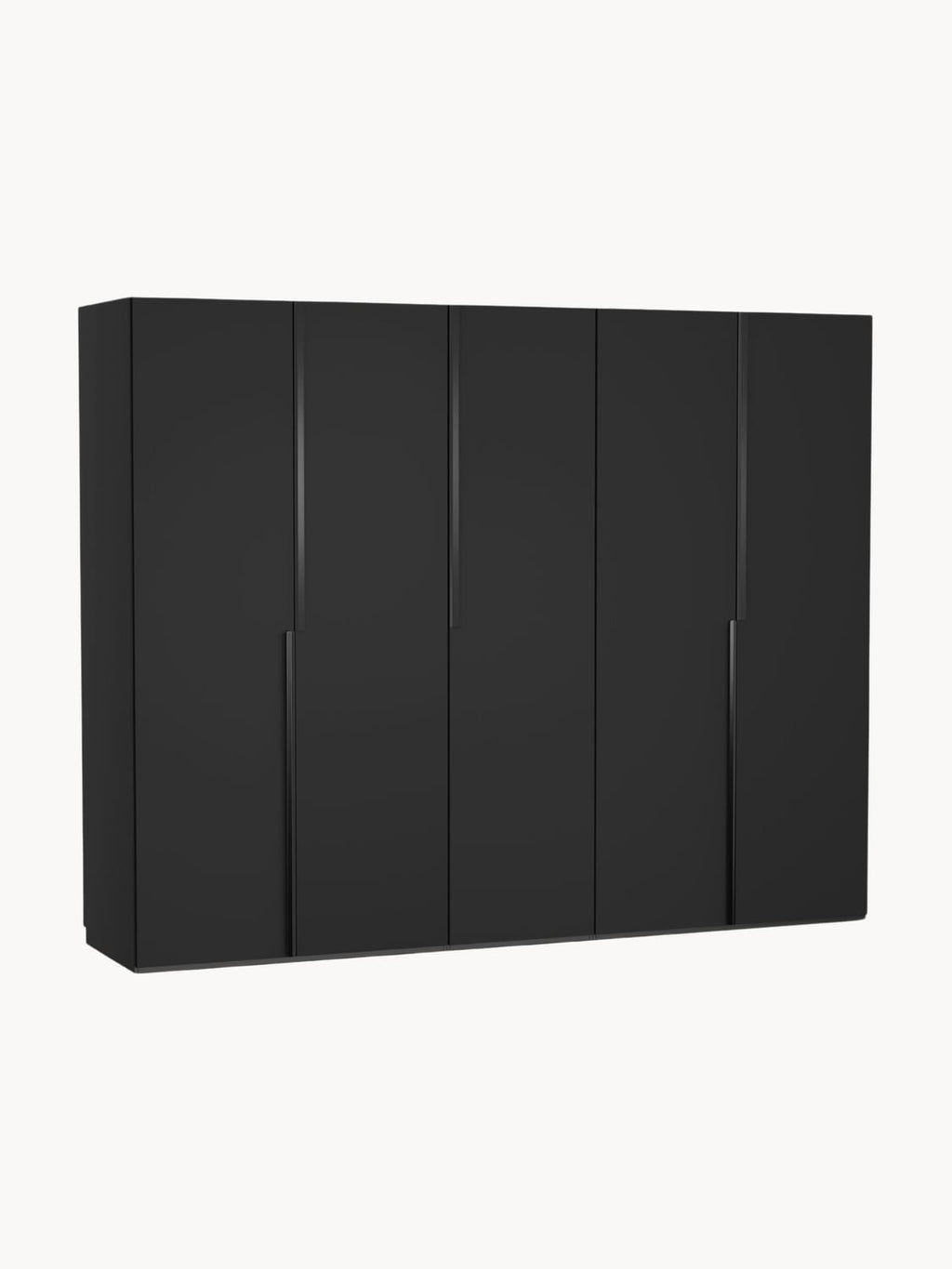 Leon Modular Hinged-Door Wardrobe, 250 cm Width, in various sizes — Charcoal