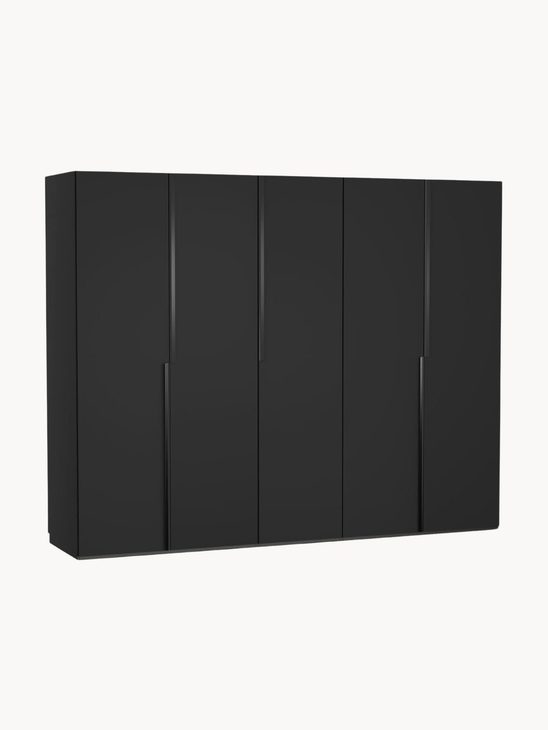 Leon Modular Hinged-Door Wardrobe, 250 cm Width, in various sizes — Charcoal