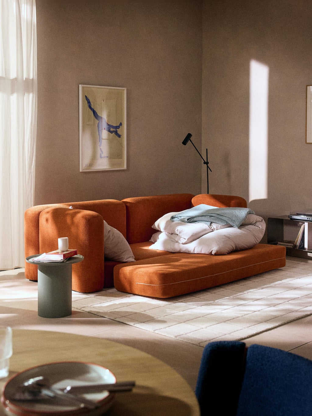 Livvie Sofa Bed (3-seater) — Rust