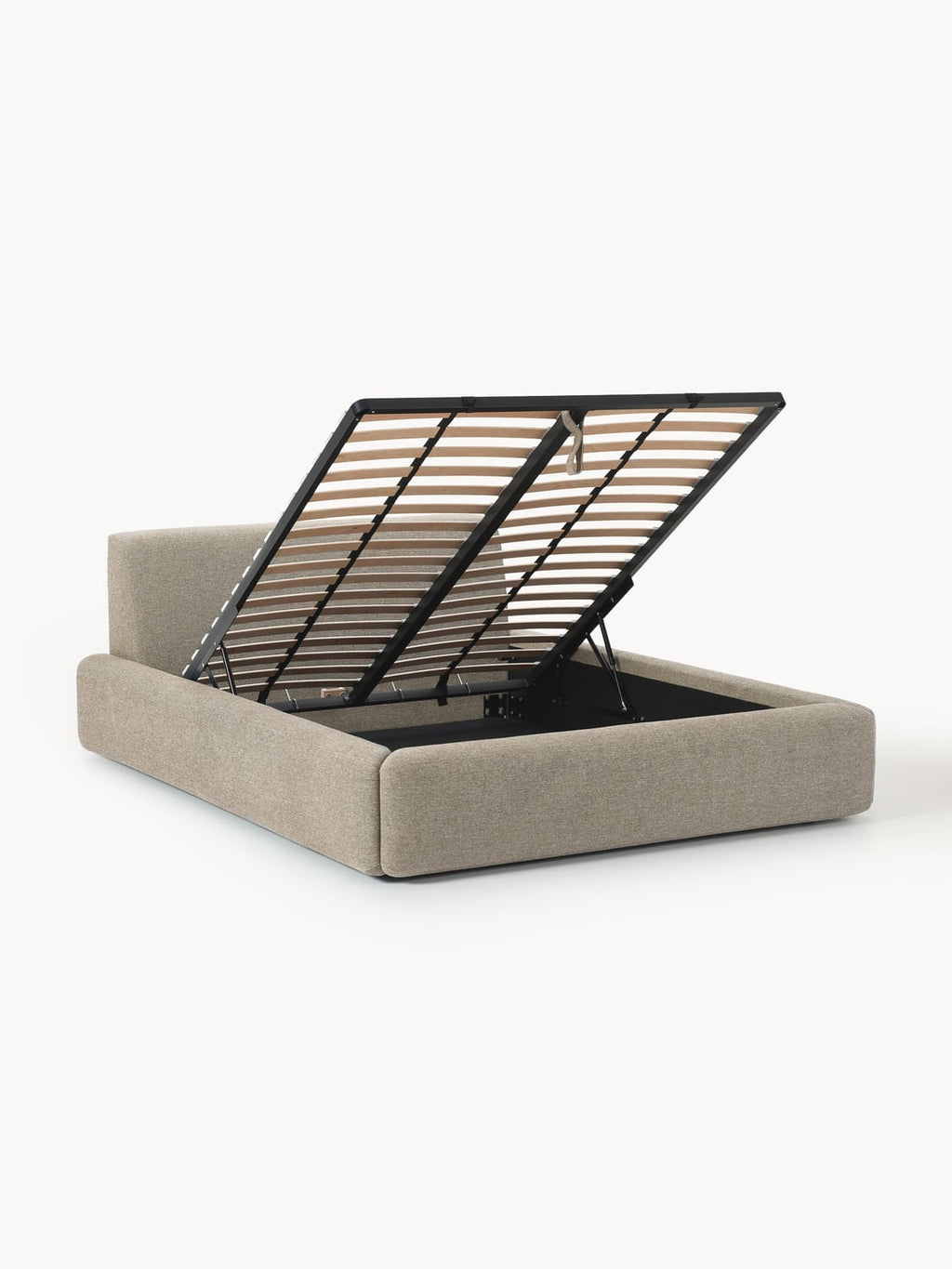 Melva Upholstered Bed with Storage — Oatmeal