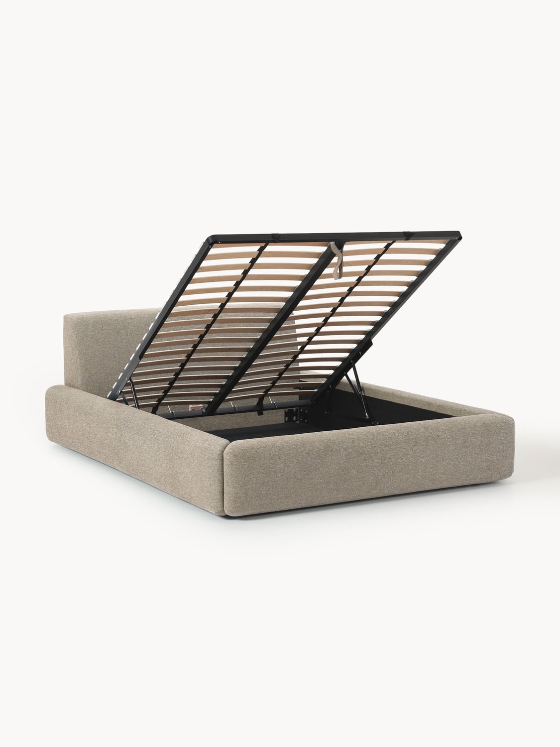 Melva Upholstered Bed with Storage — Oatmeal