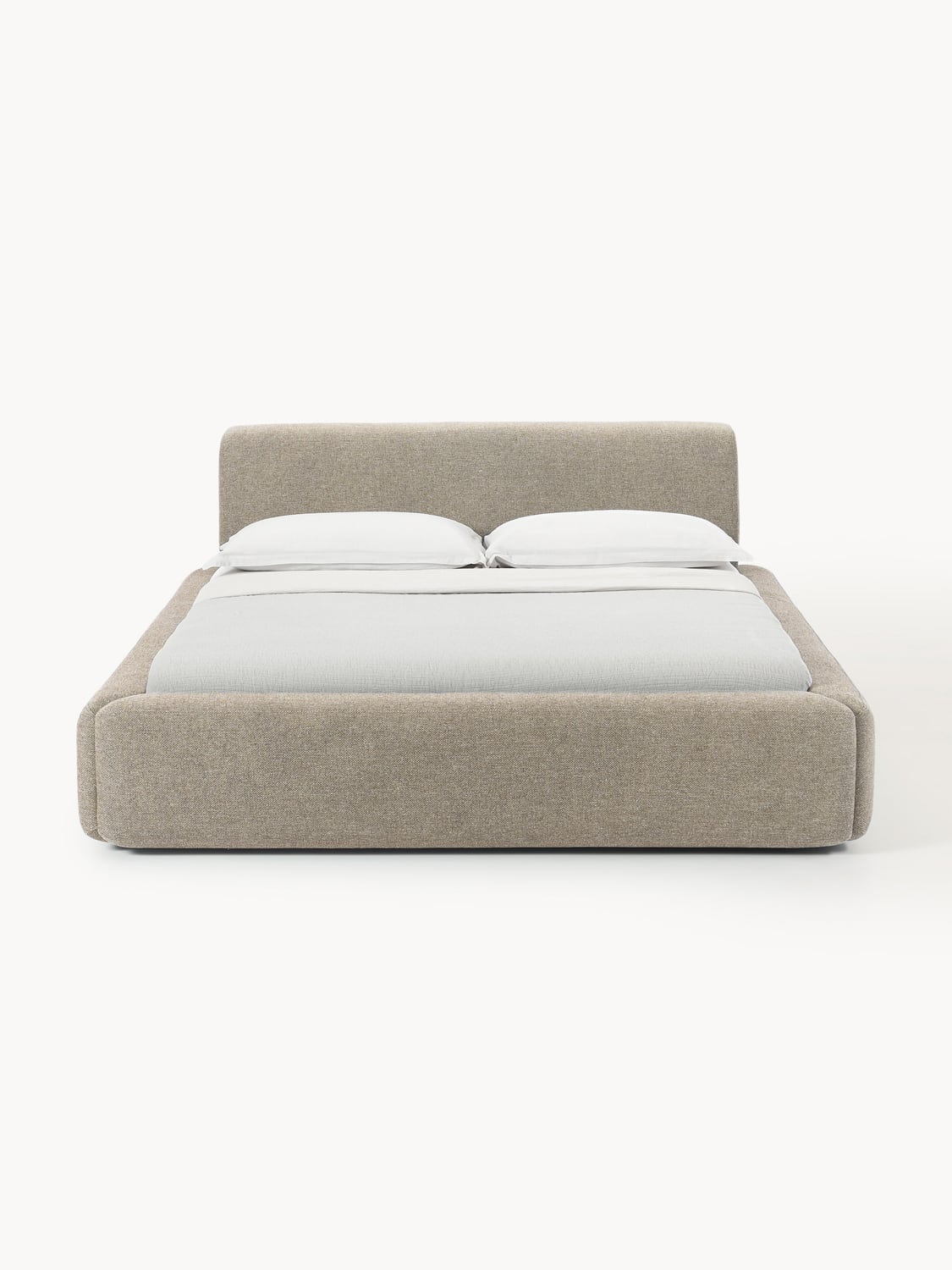 Melva Upholstered Bed with Storage — Oatmeal