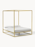 Belle Four-Poster Bed in Metal — Light Grey
