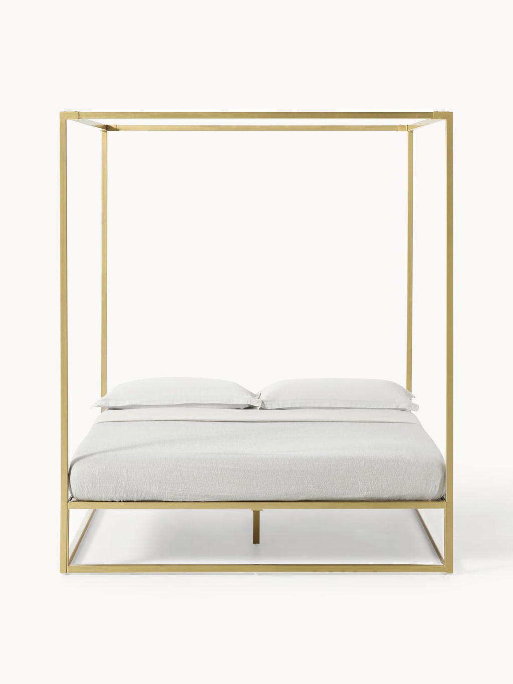 Belle Four-Poster Bed in Metal — Light Grey