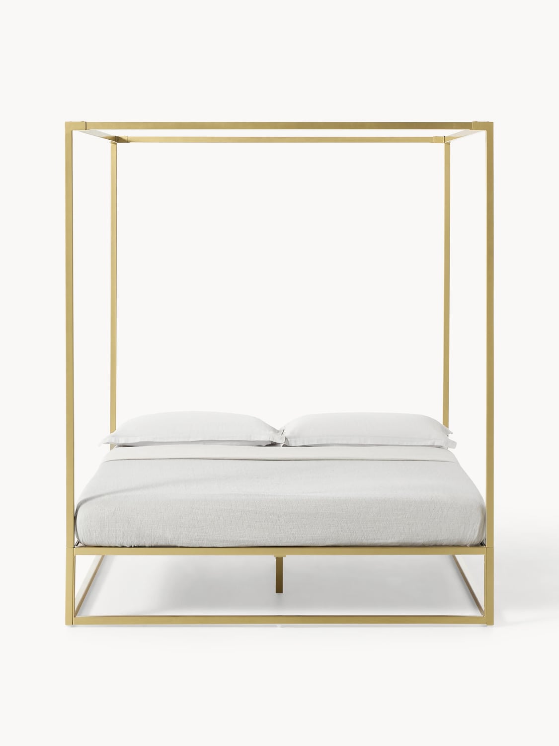 Belle Four-Poster Bed in Metal — Light Grey