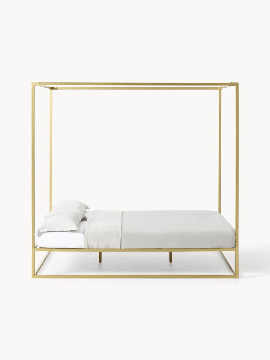 Belle Four-Poster Bed in Metal — Light Grey
