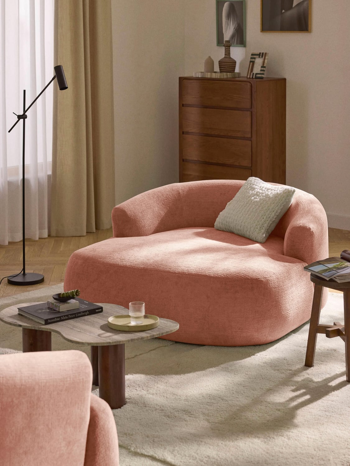 Sofia XL-Lounge Chair — Blush