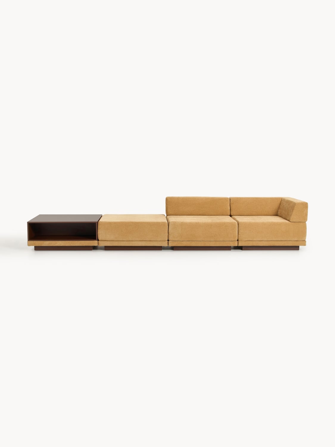 Colin Modular Sofa (4-seater) with Coffee Table & Ottoman — Camel