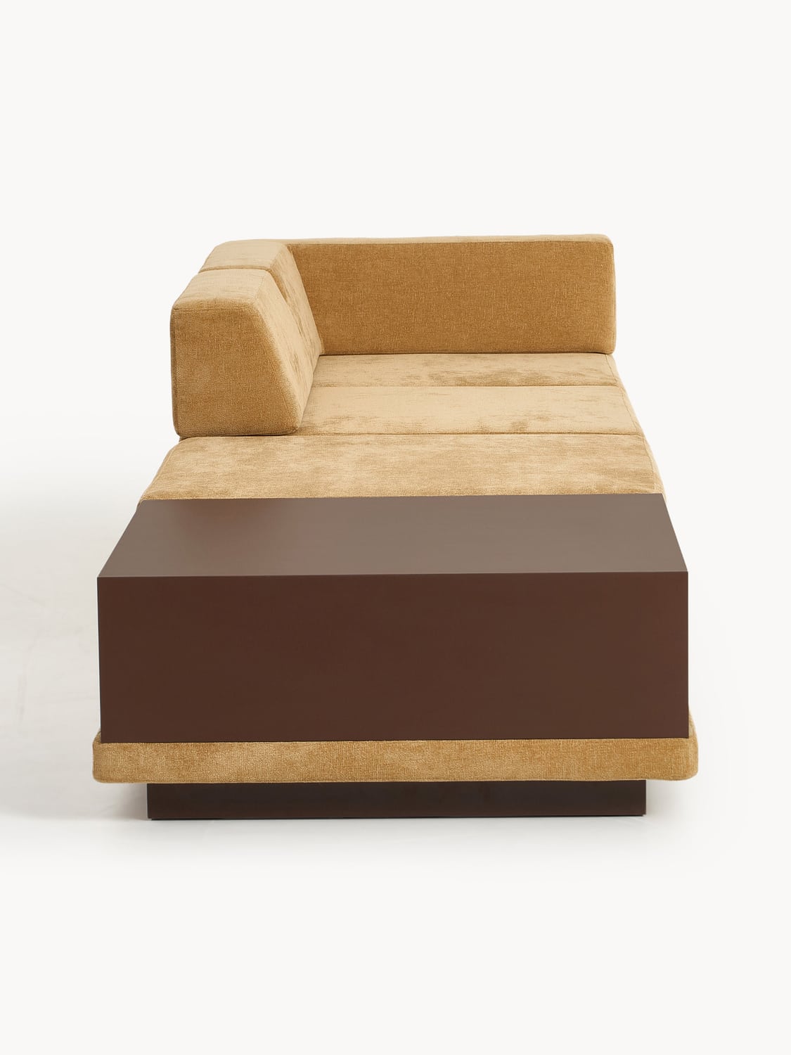 Colin Modular Sofa (4-seater) with Coffee Table & Ottoman — Camel