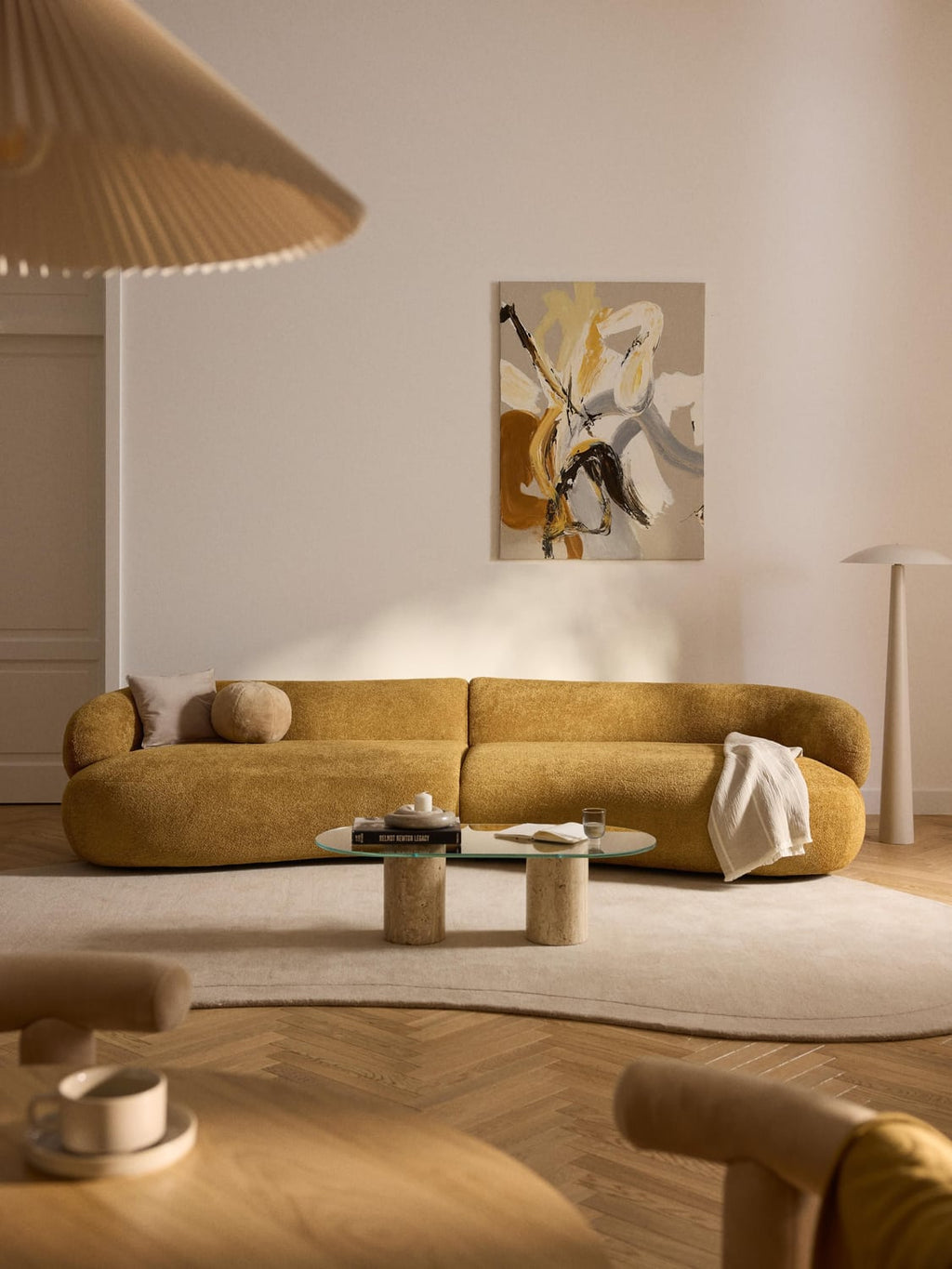 Alba Sofa (4-seater) in Teddy Bouclé — Caramel