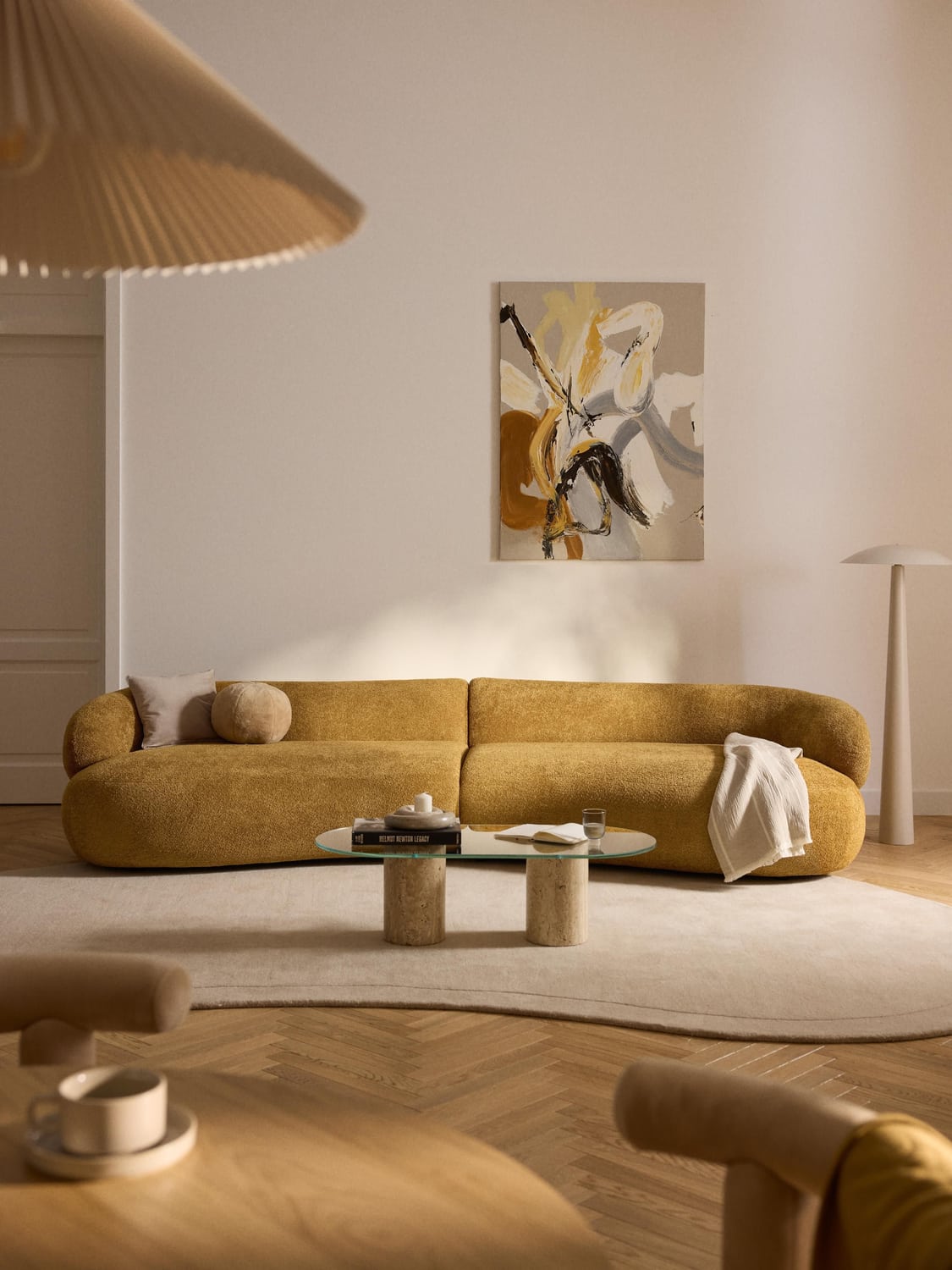 Alba Sofa (4-seater) in Teddy Bouclé — Caramel