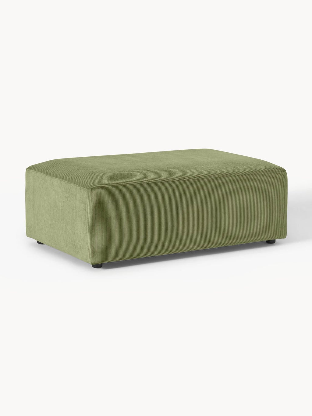 Melva XL Sofa Ottoman in Corduroy, B 116 x T 72 cm — Olive