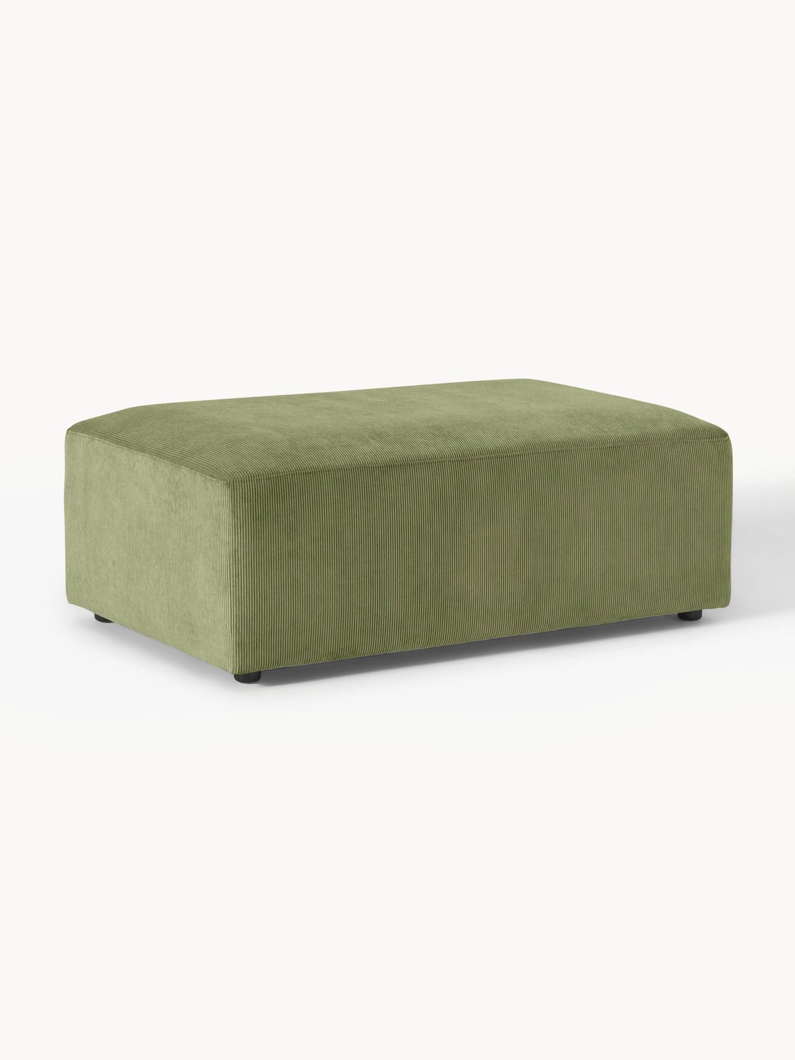 Melva XL Sofa Ottoman in Corduroy, B 116 x T 72 cm — Olive