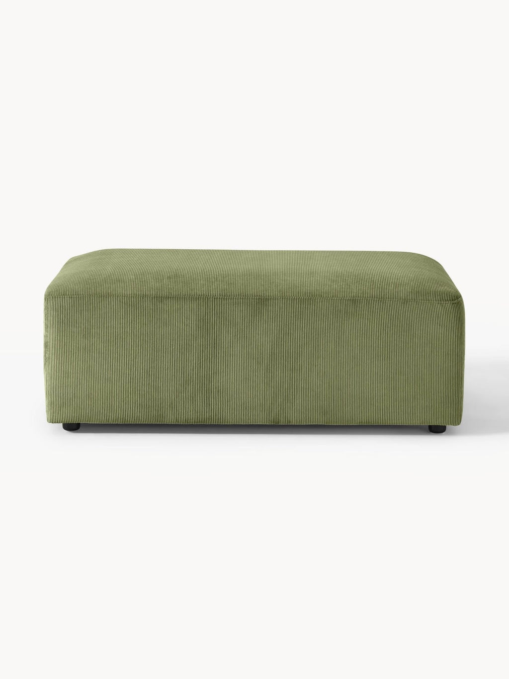 Melva XL Sofa Ottoman in Corduroy, B 116 x T 72 cm — Olive