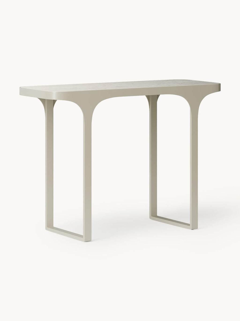 Bella Console Table in Travertine Look — Pearl Grey