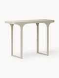 Bella Console Table in Travertine Look — Pearl Grey