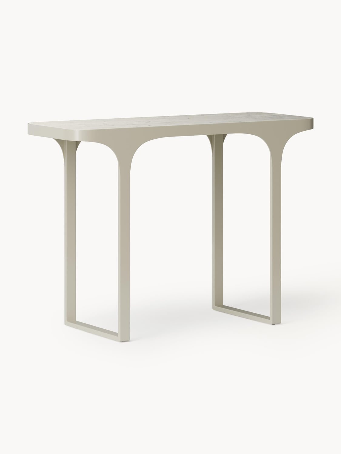 Bella Console Table in Travertine Look — Pearl Grey