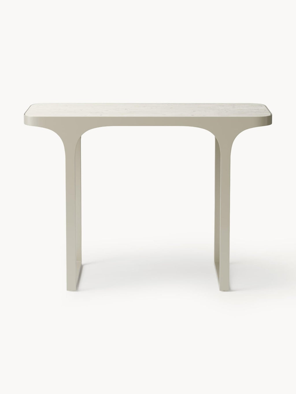 Bella Console Table in Travertine Look — Pearl Grey