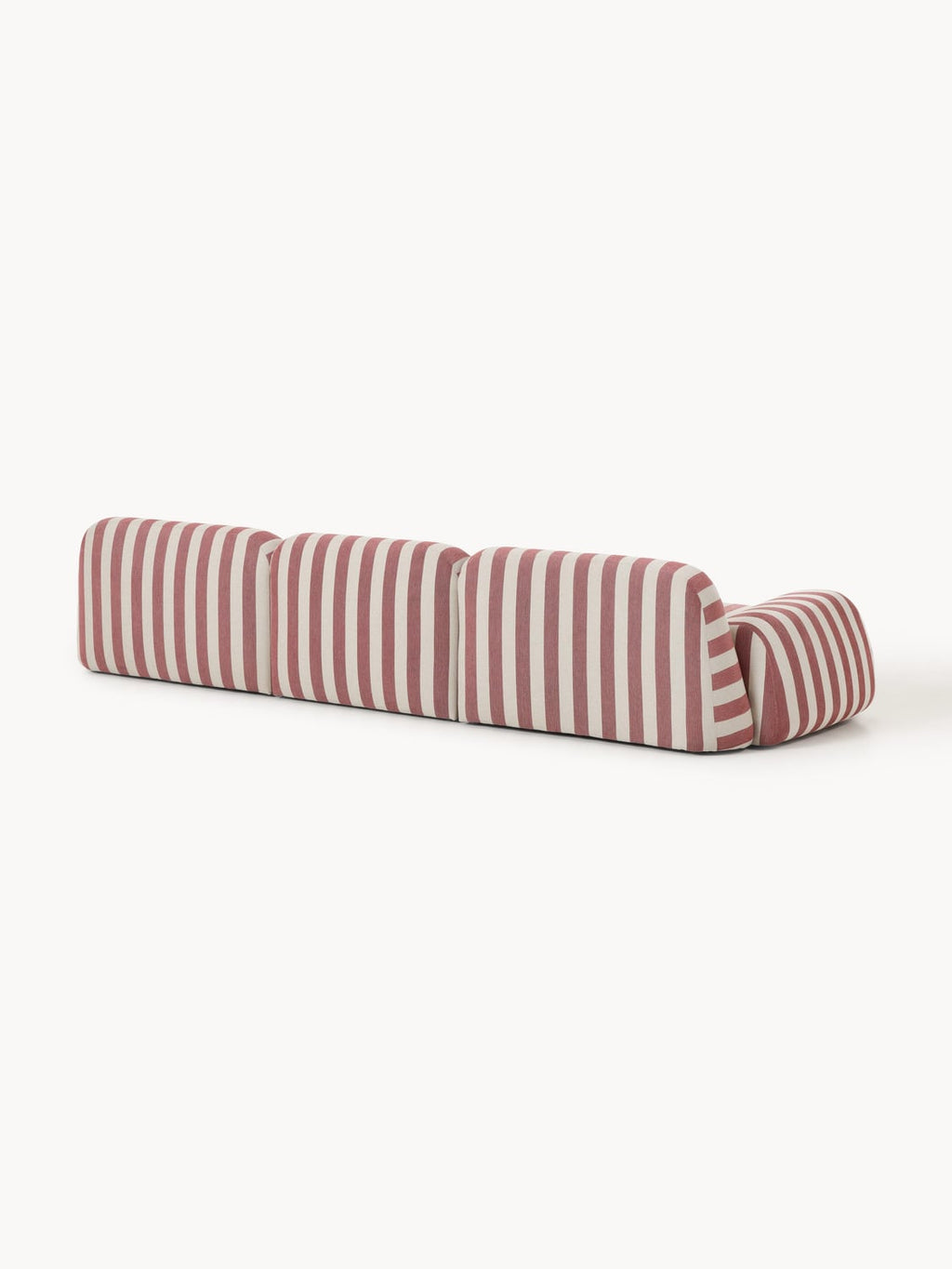 Wolke Modular Striped Sofa (4-seater) — Warm Grey