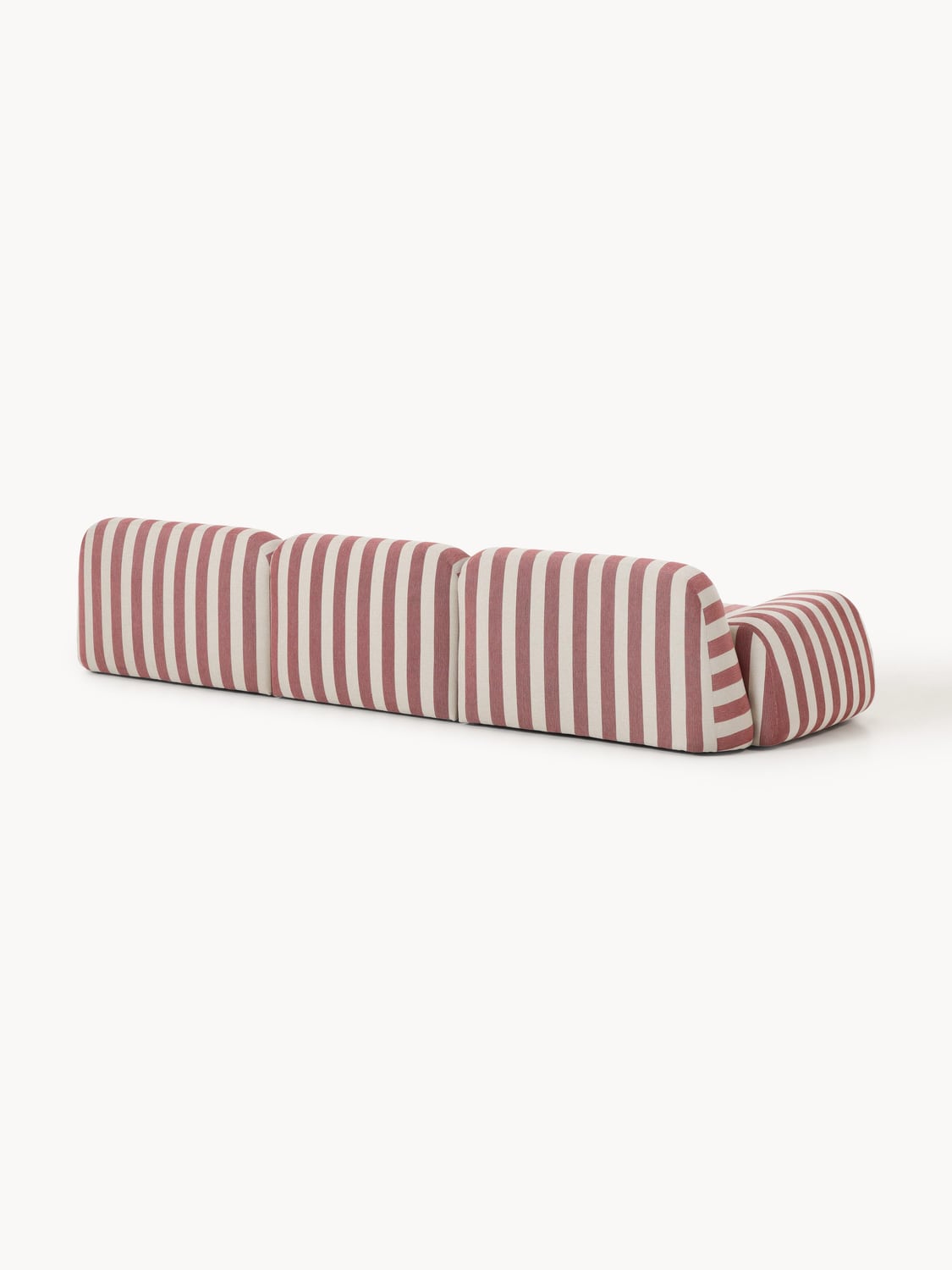 Wolke Modular Striped Sofa (4-seater) — Warm Grey