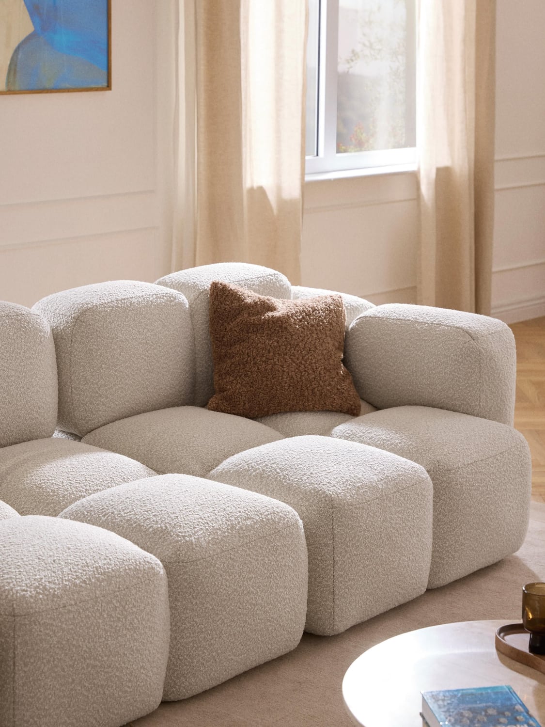 Tayla Corner Module in Bouclé — Off-White