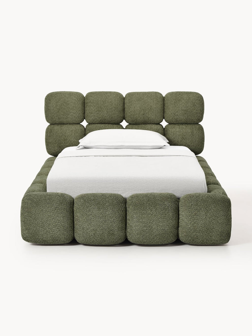Tayla Single Bed in Teddy Bouclé — Taupe
