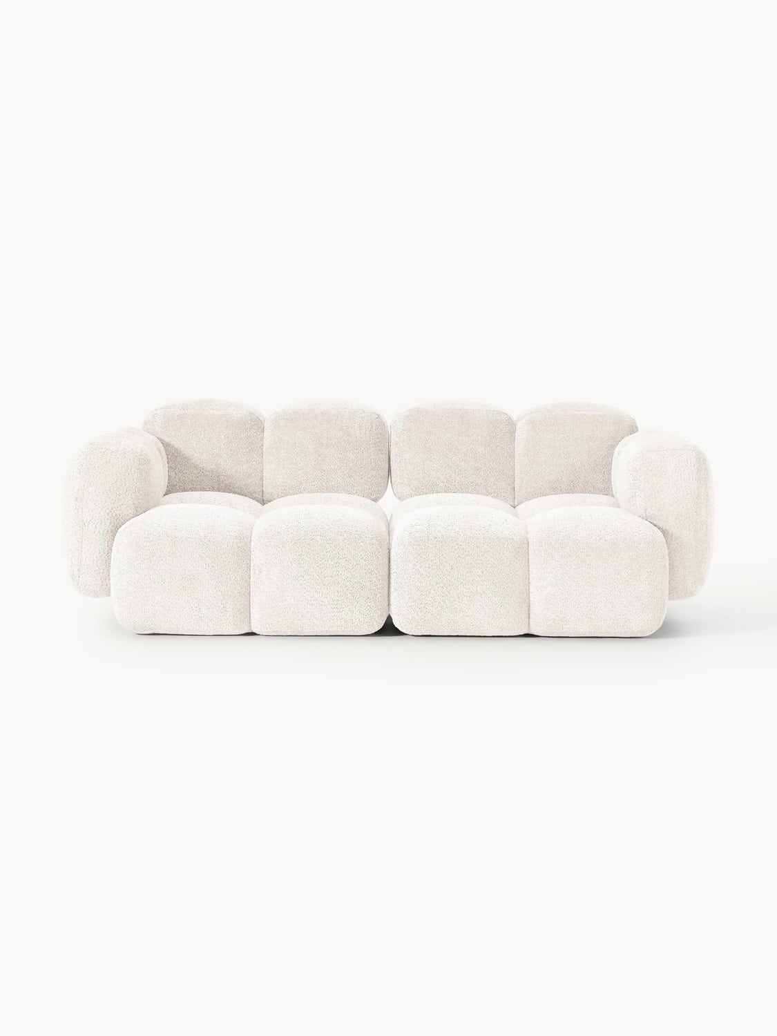 Tayla Modular Sofa (3-seater) in Teddy Bouclé — Off-White
