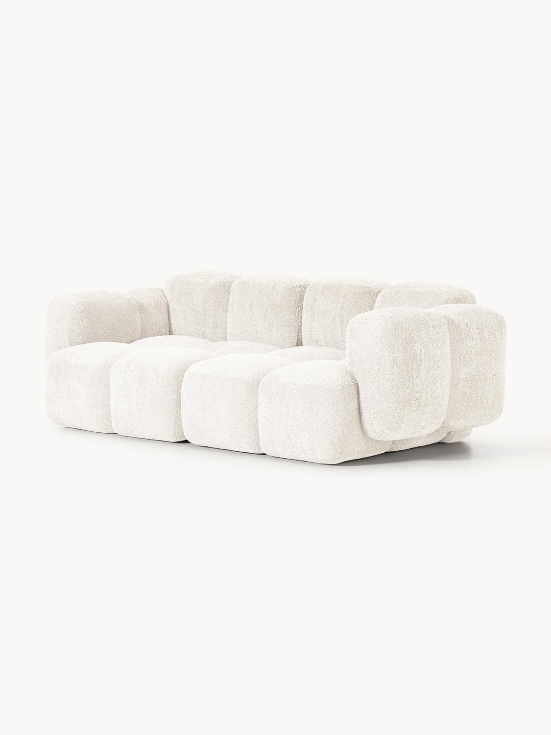 Tayla Modular Sofa (3-seater) in Teddy Bouclé — Off-White