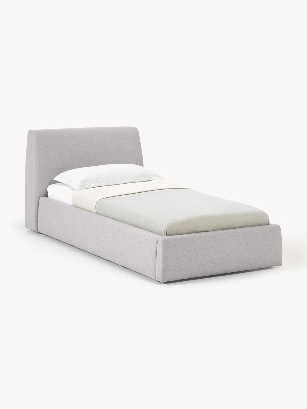Cloud Single Bed with Storage — Pearl Grey