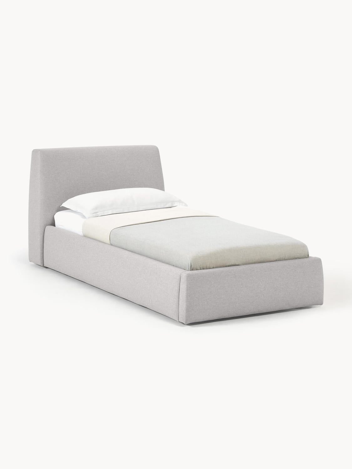 Cloud Single Bed with Storage — Pearl Grey
