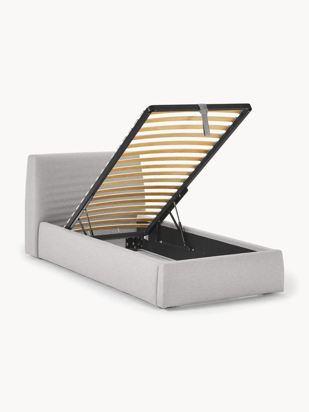 Cloud Single Bed with Storage — Pearl Grey
