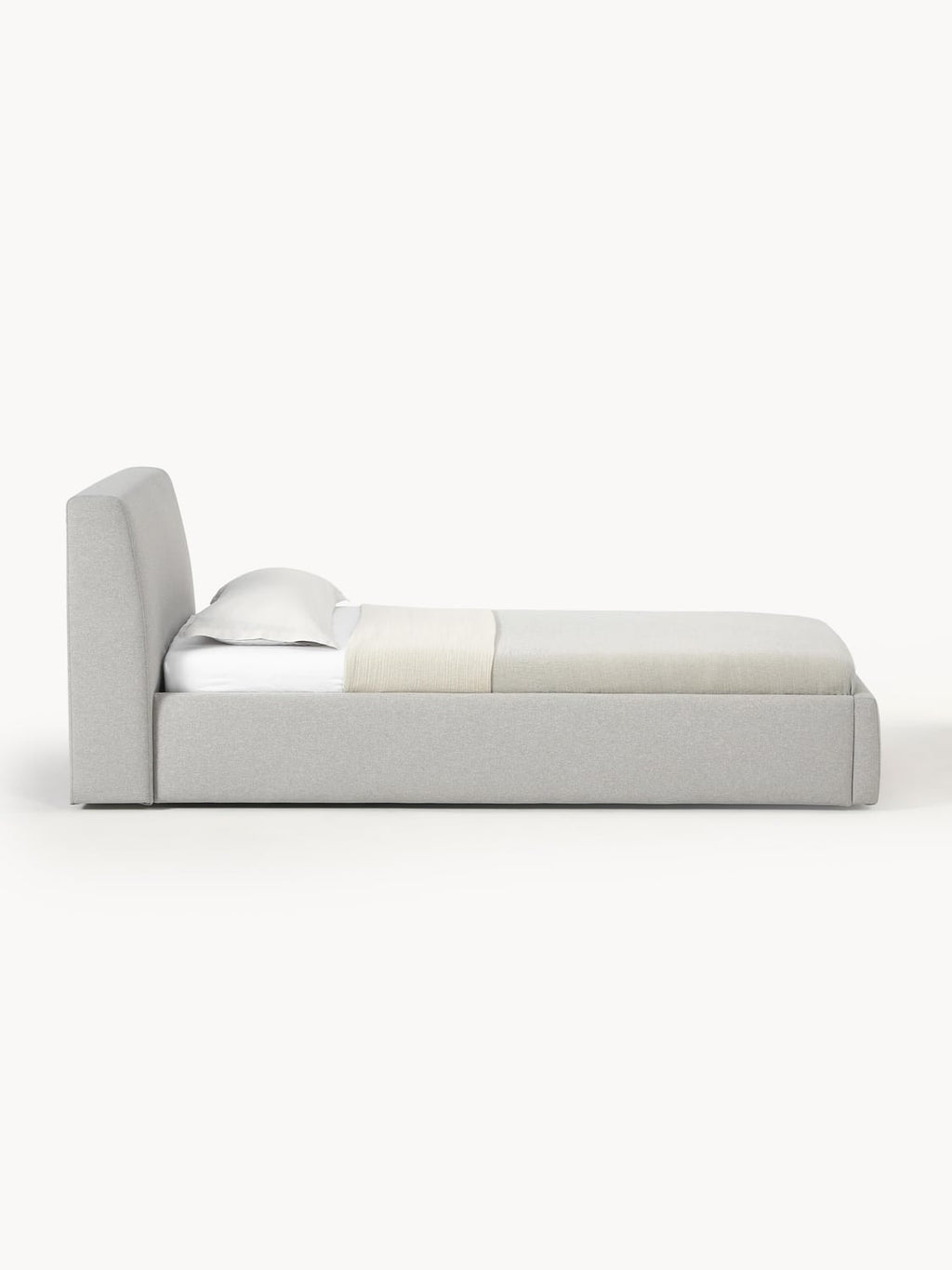Cloud Single Bed with Storage — Pearl Grey