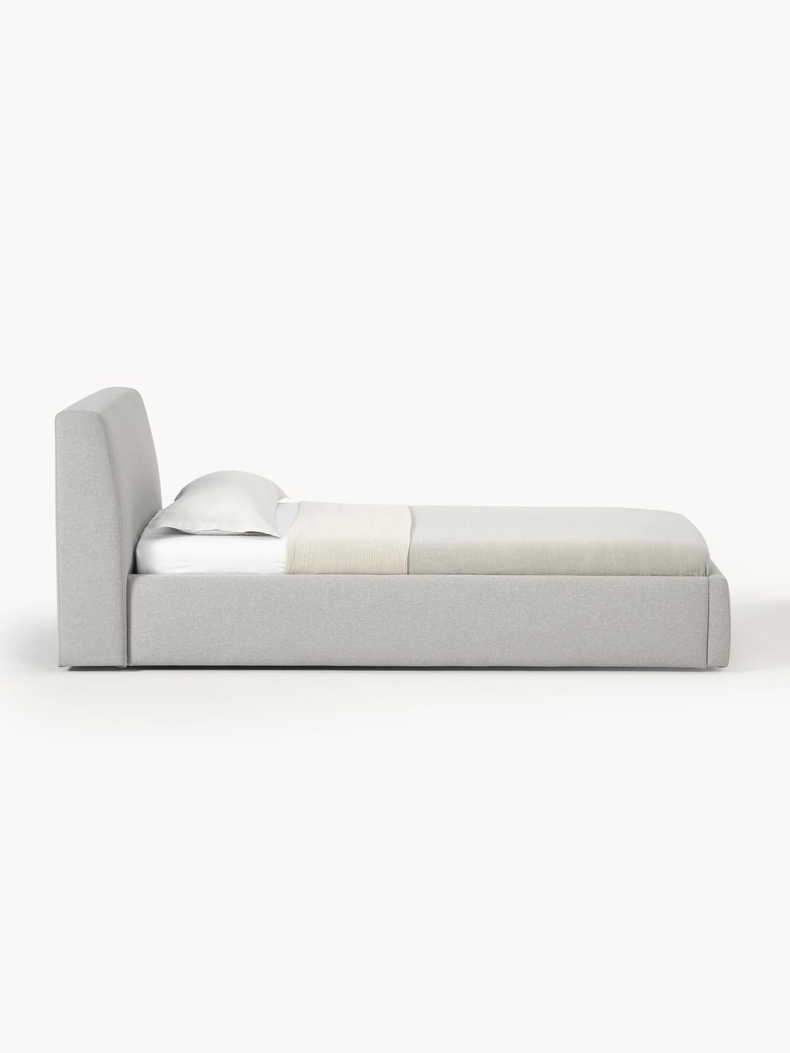 Cloud Single Bed with Storage — Pearl Grey